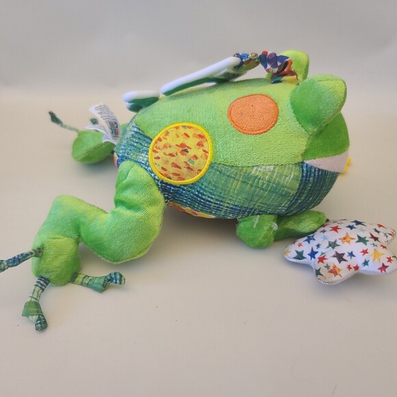 Eric Carle 8" Developmental Frog Rattle Teether Baby Toy Plush - Picture 2 of 12